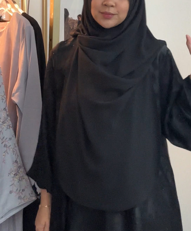 Leya Curved Tie Back Korean Chiffon Shawl