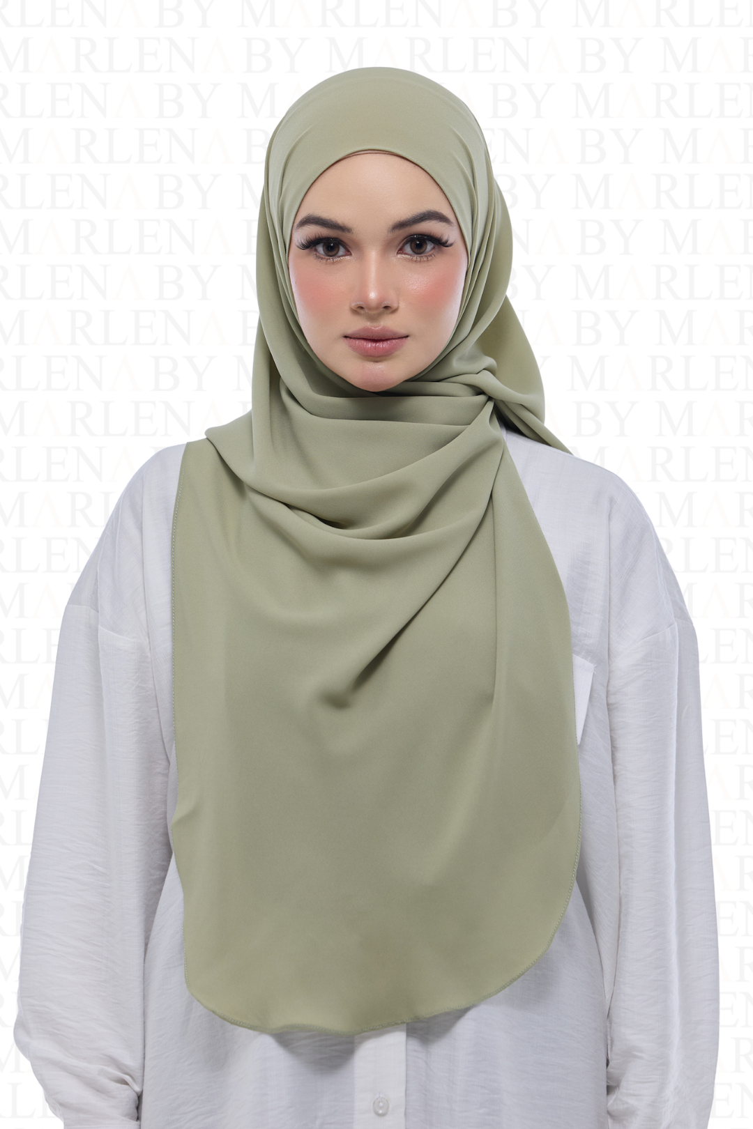 Leya Curved Tie Back Korean Chiffon Shawl