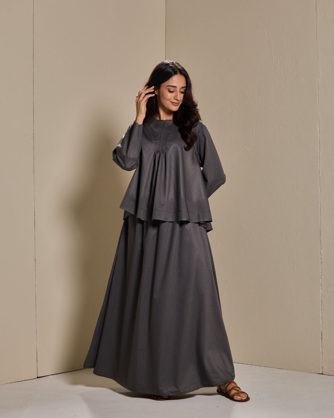 PO:Maya Skirt Set in Dark Grey