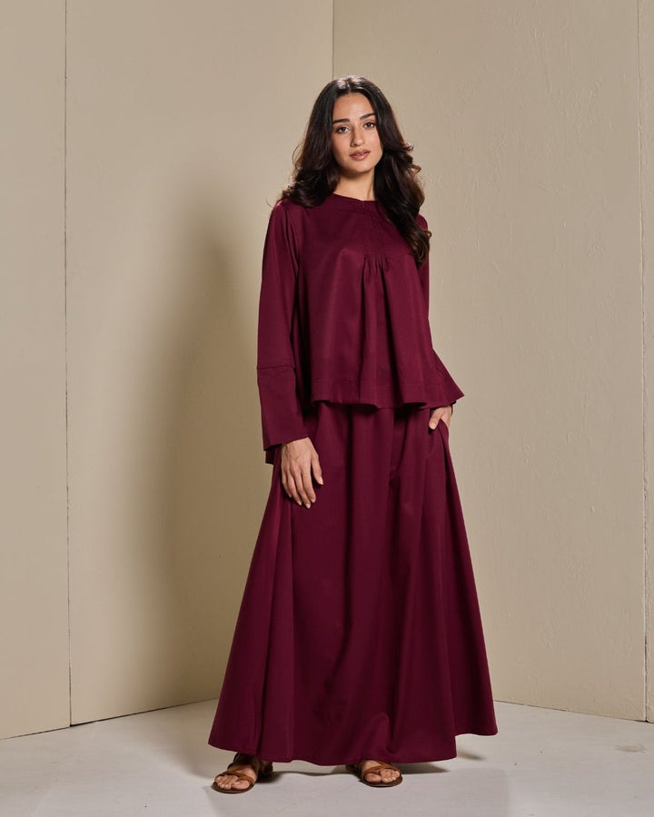 PO:Maya Skirt Set in Burgundy