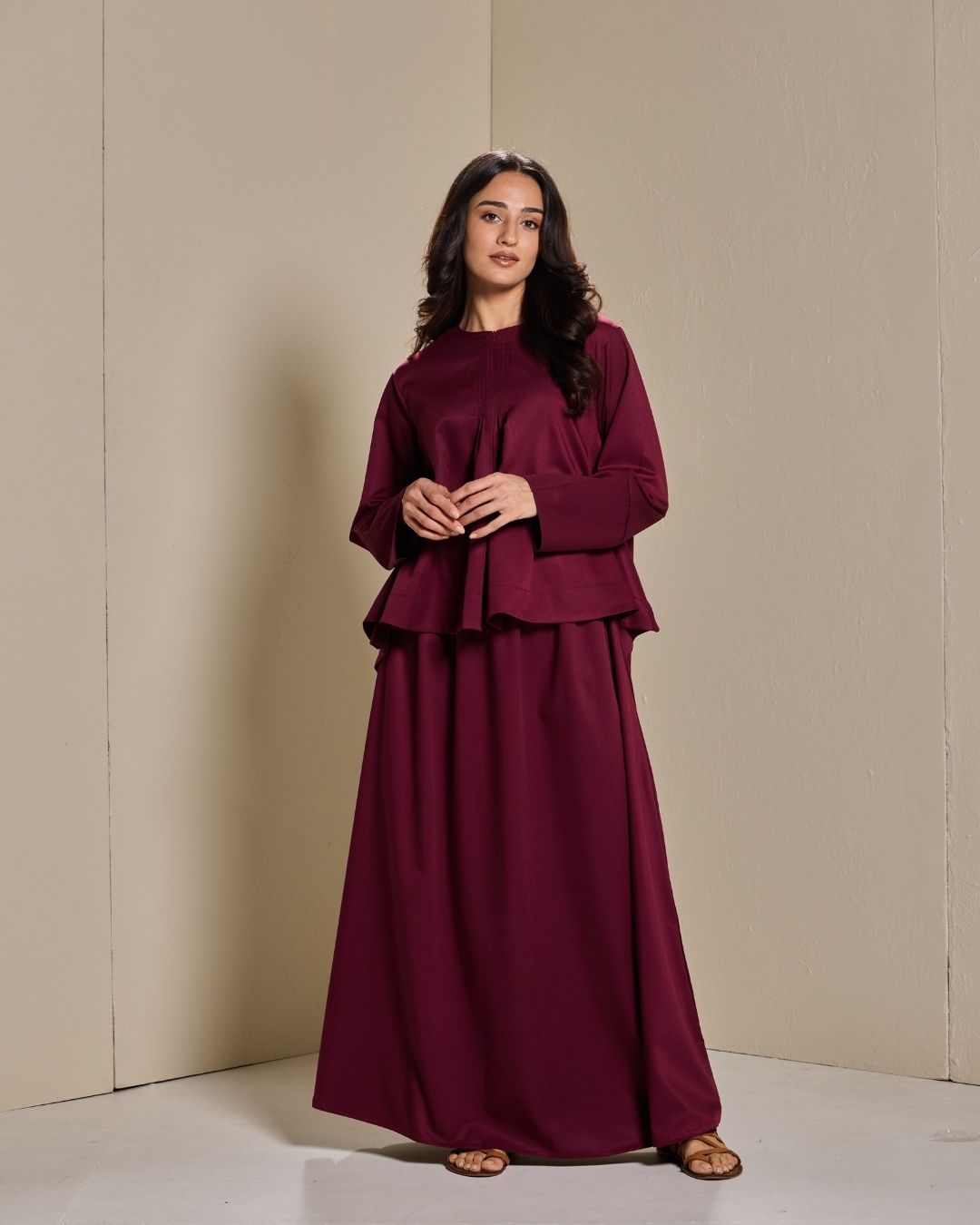 PO:Maya Skirt Set in Burgundy