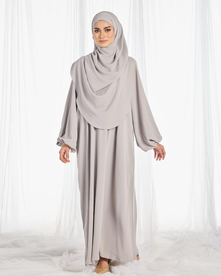 PO II : Warda Khimar Umrah Set in Silver