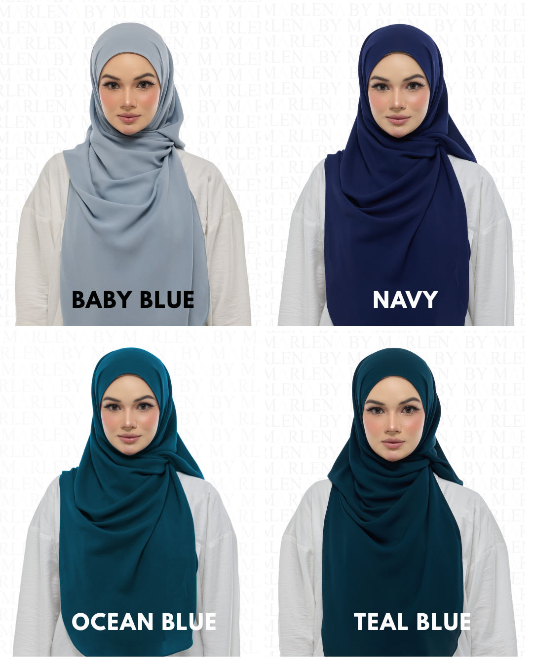 Leya Curved Tie Back Korean Chiffon Shawl