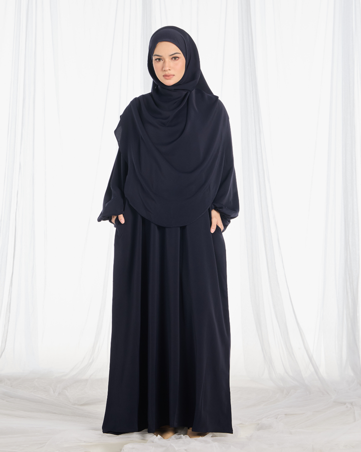 PO II : Warda Khimar Set in Navy
