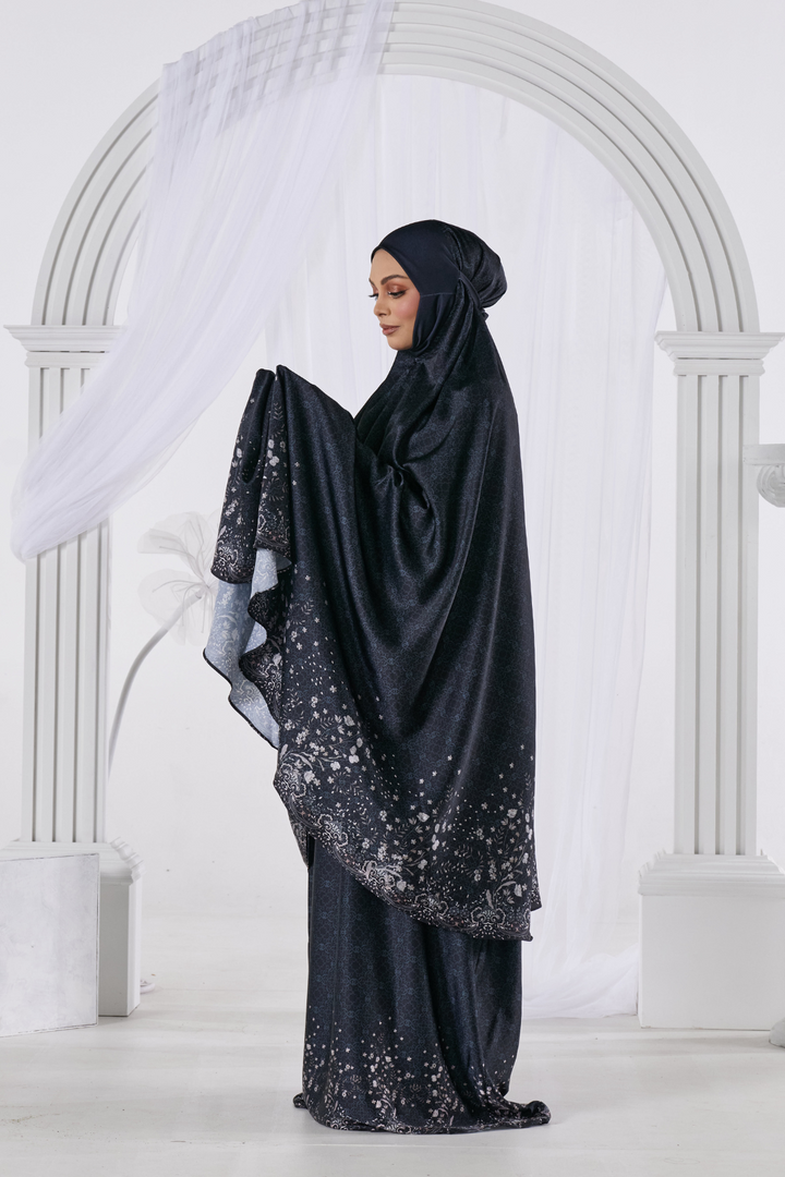 Telekung Bangsawan in Black