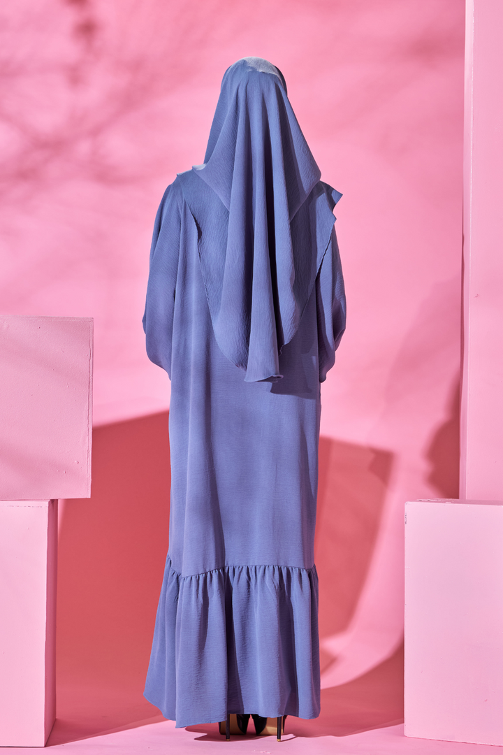 Saufa Babydoll Tiered Dress in Periwinkle Blue