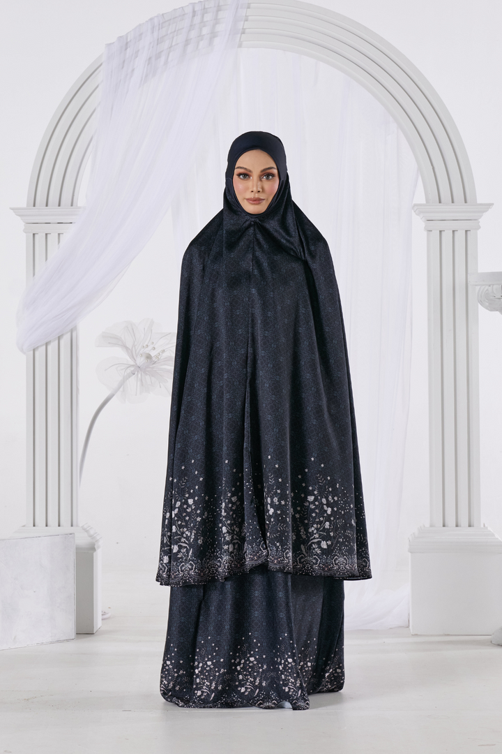 Telekung Bangsawan in Black