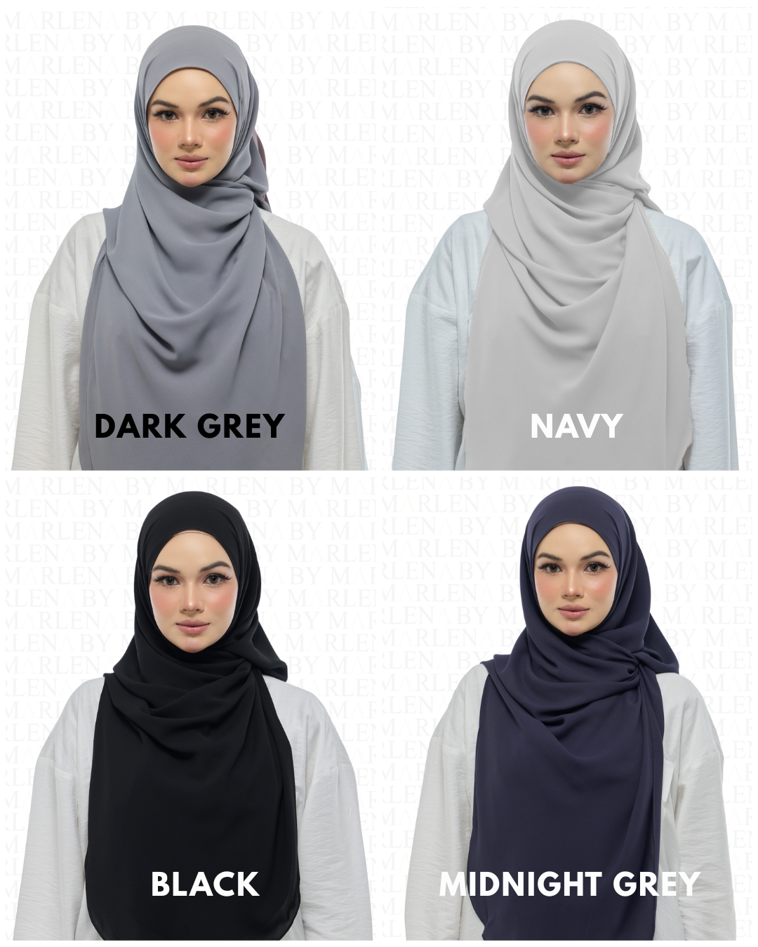 Leya Curved Tie Back Korean Chiffon Shawl