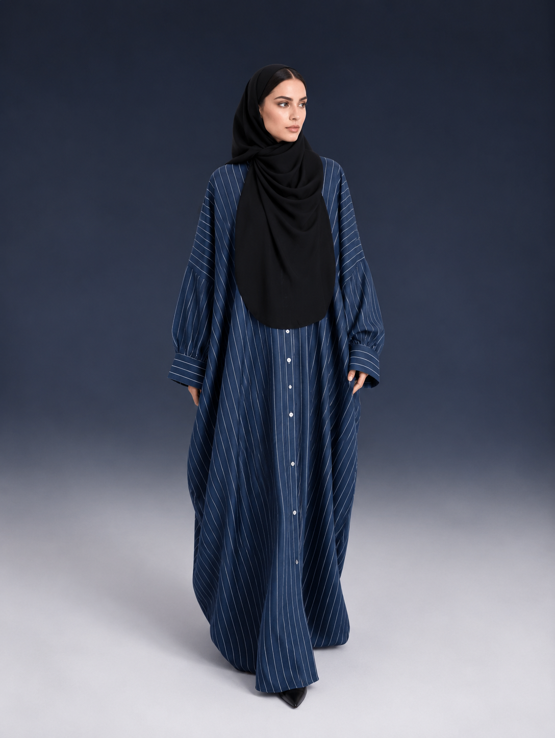 Alesa Striped Cotton Linen Shirtdress