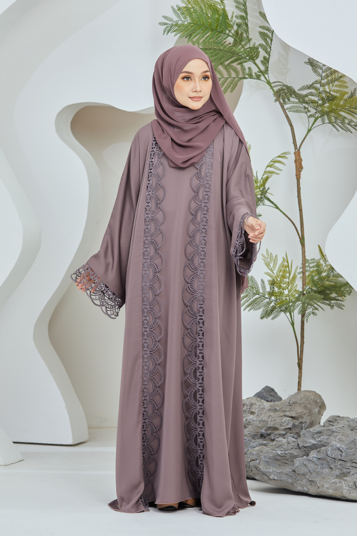 Ulfah Abaya in Grey Taupe