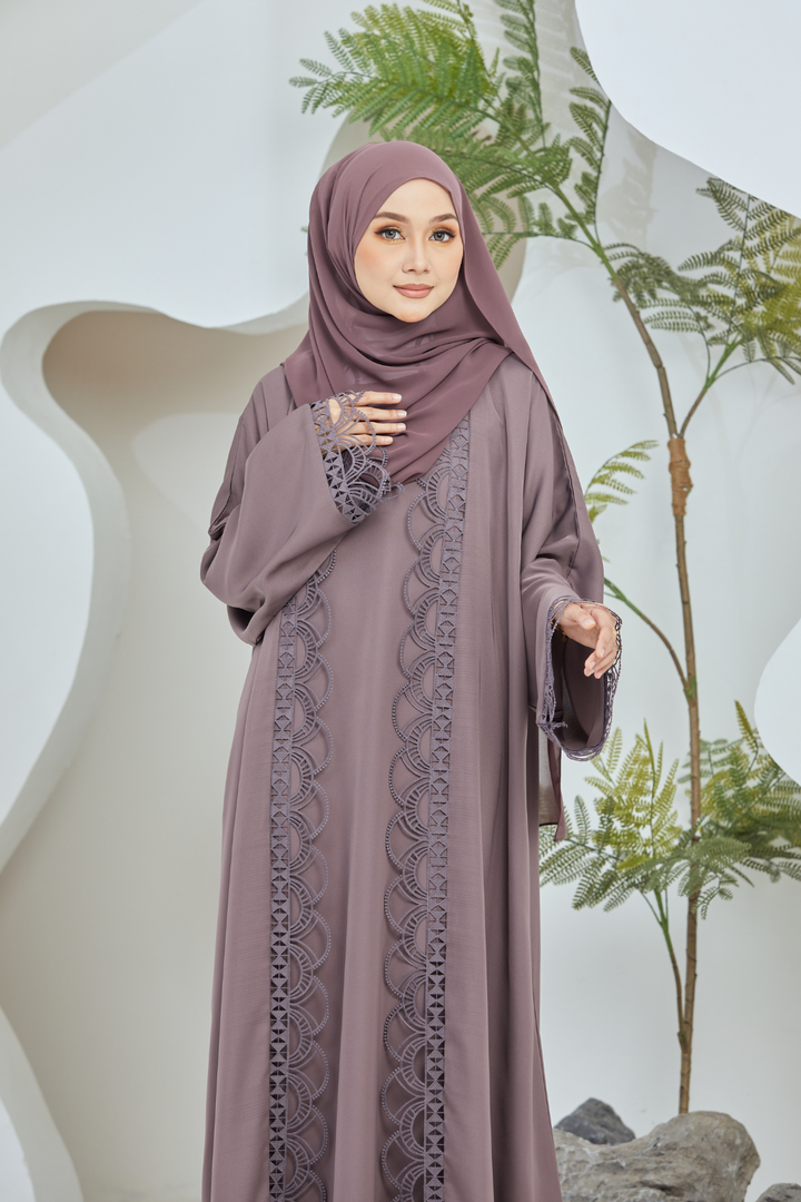 Ulfah Abaya in Grey Taupe