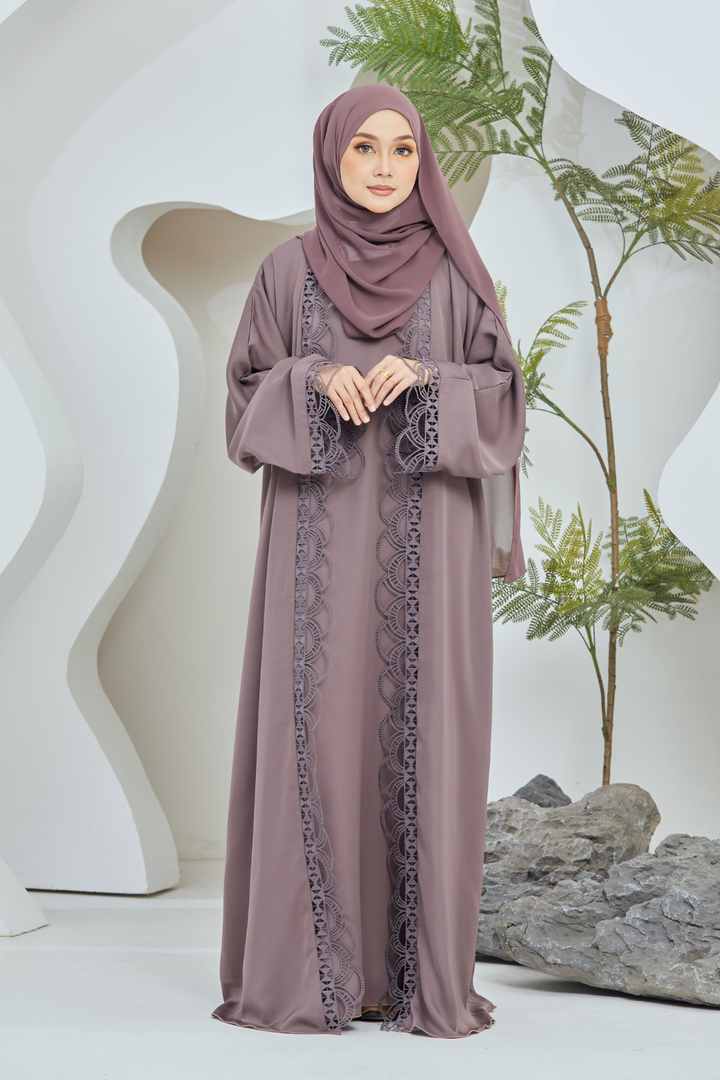Ulfah Abaya in Grey Taupe