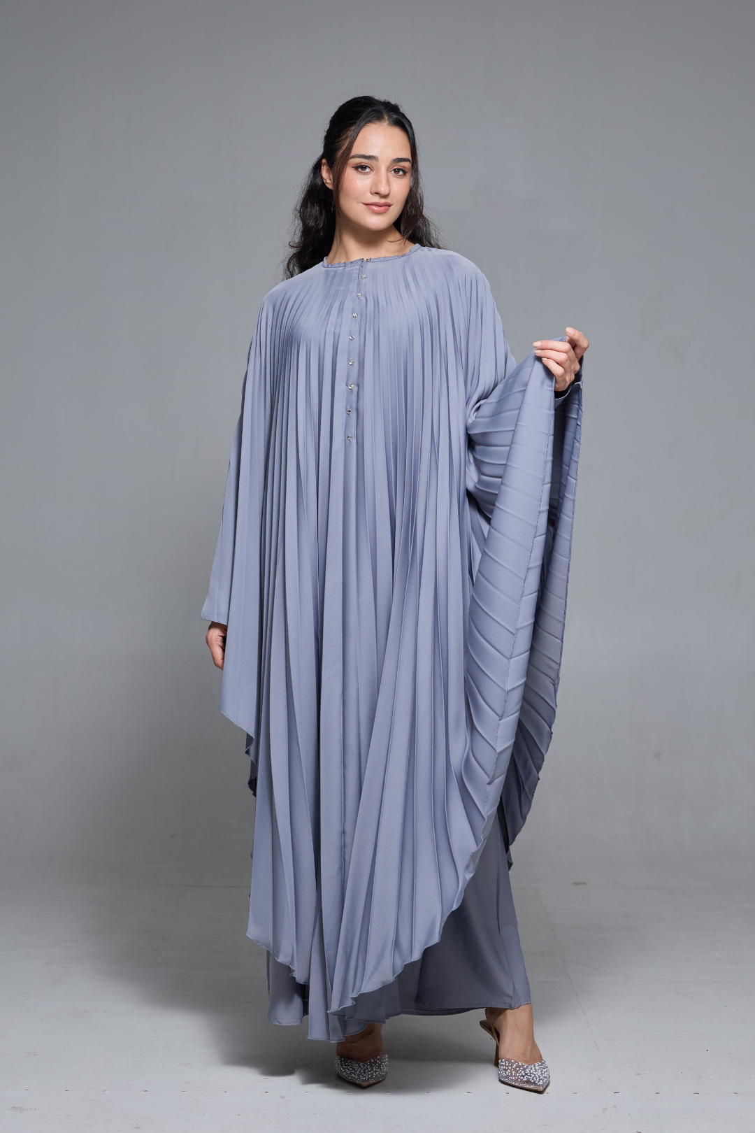Delia Abaya in Light Grey