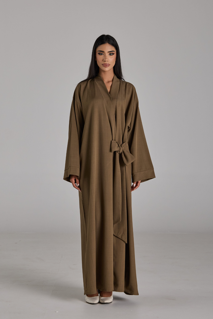 Taline Abaya in Olive Mocha