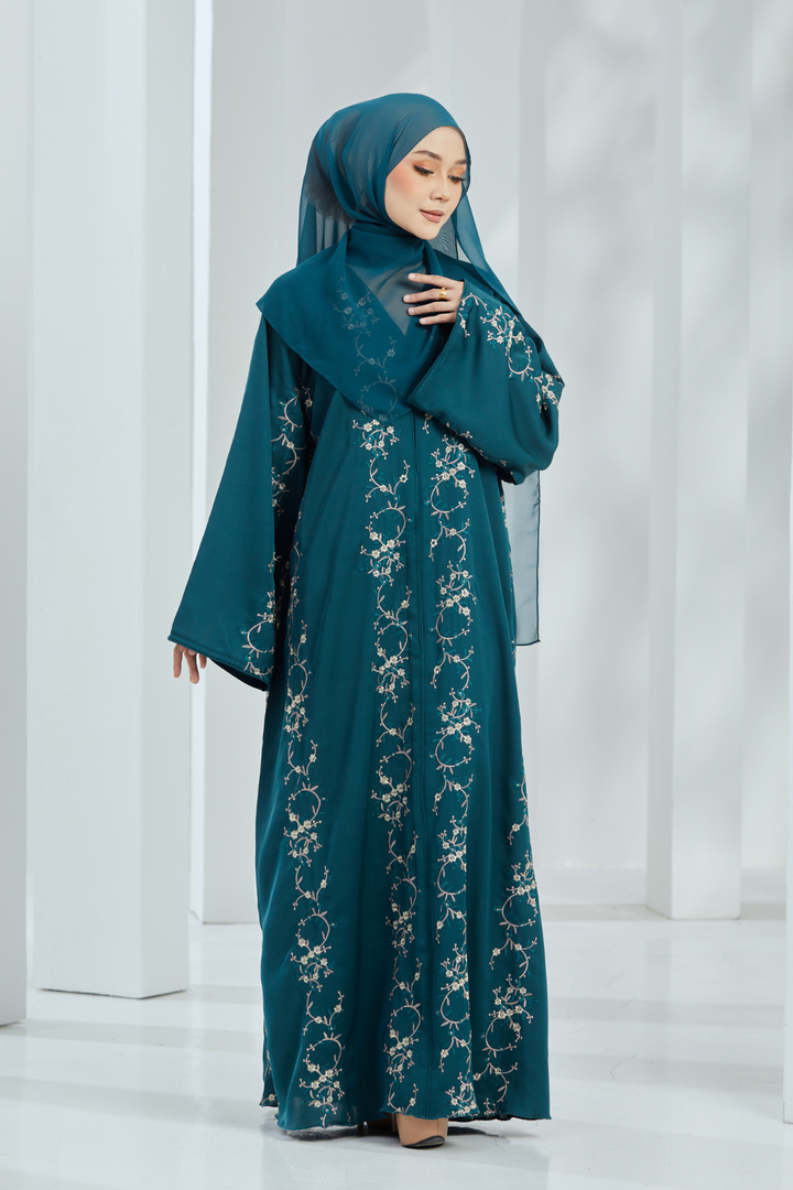 Luna Abaya in Teal