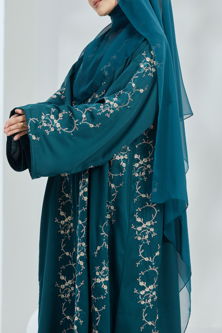 Luna Abaya in Teal
