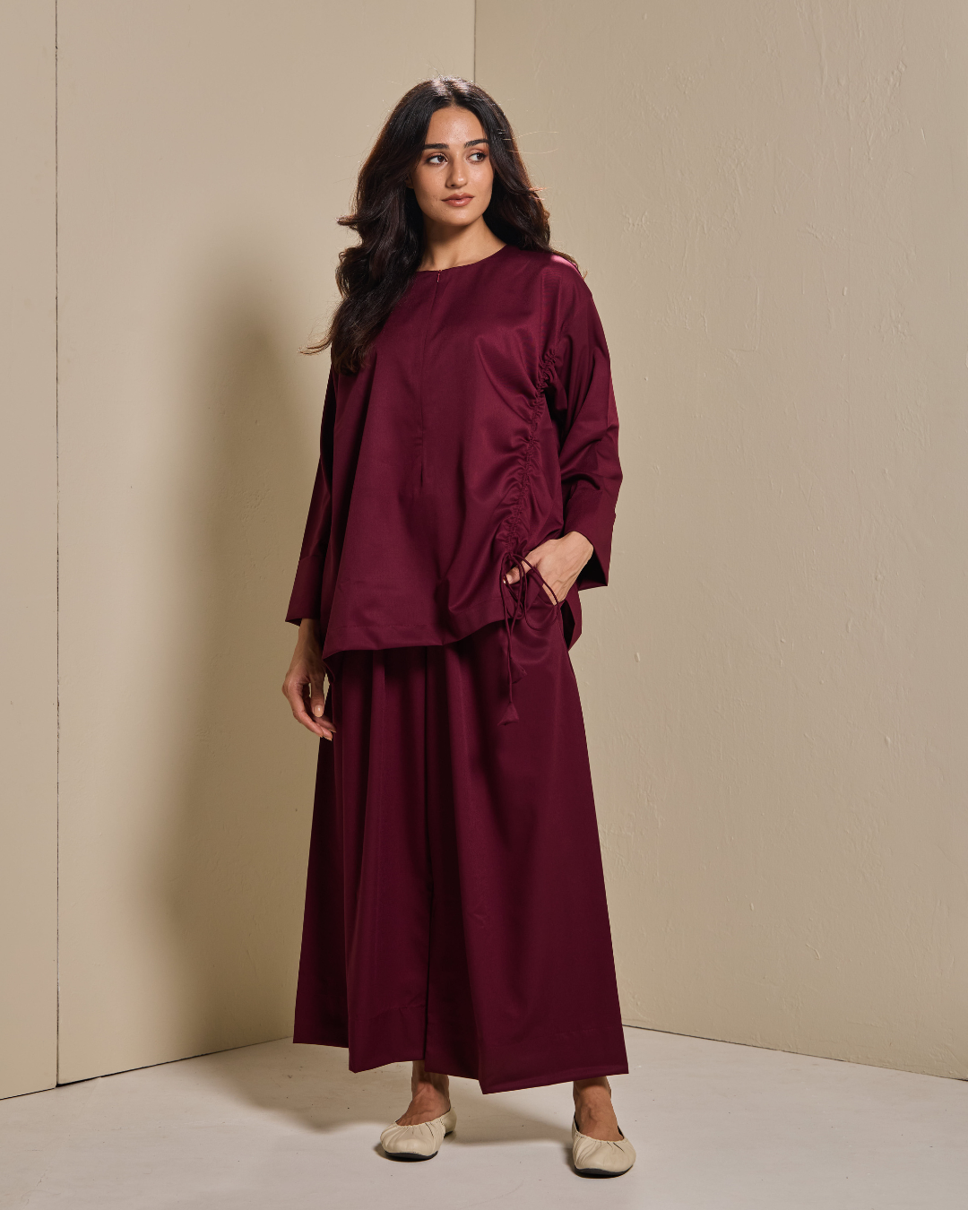 PO: Ziyana Pants Set in Burgundy