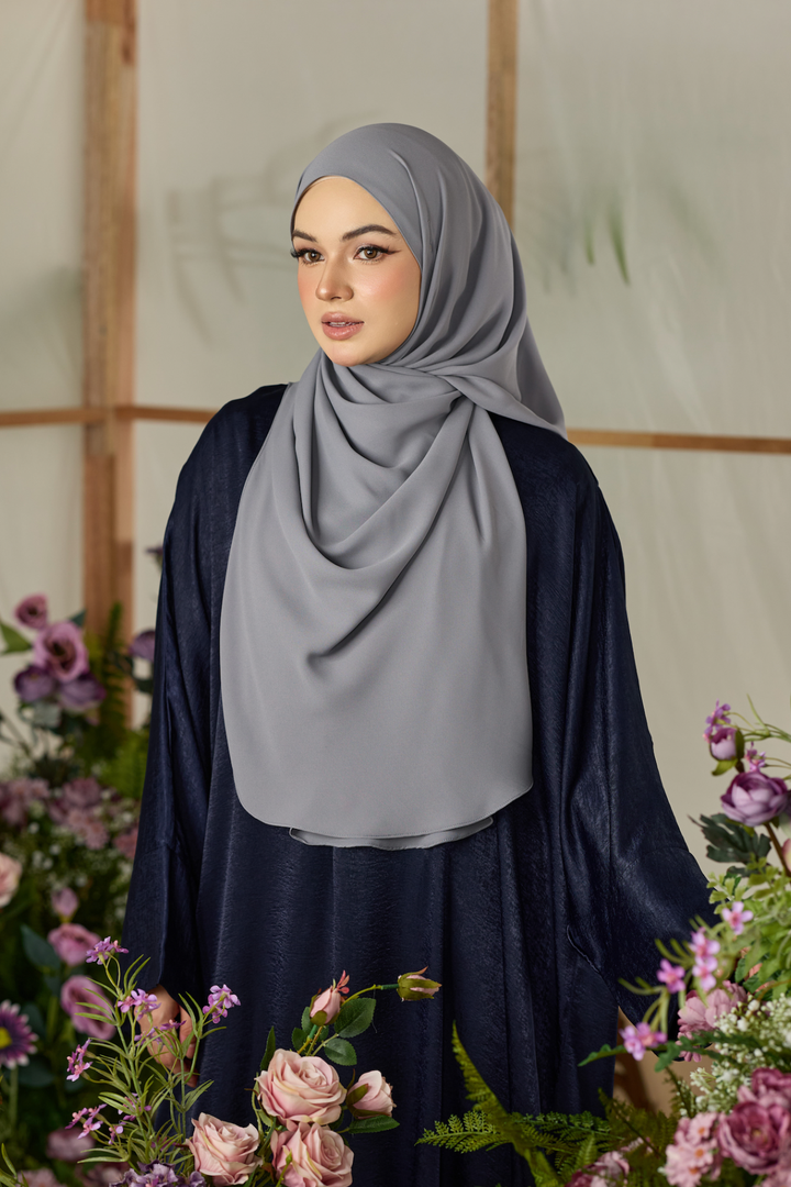 Leya Curved Tie Back Korean Chiffon Shawl