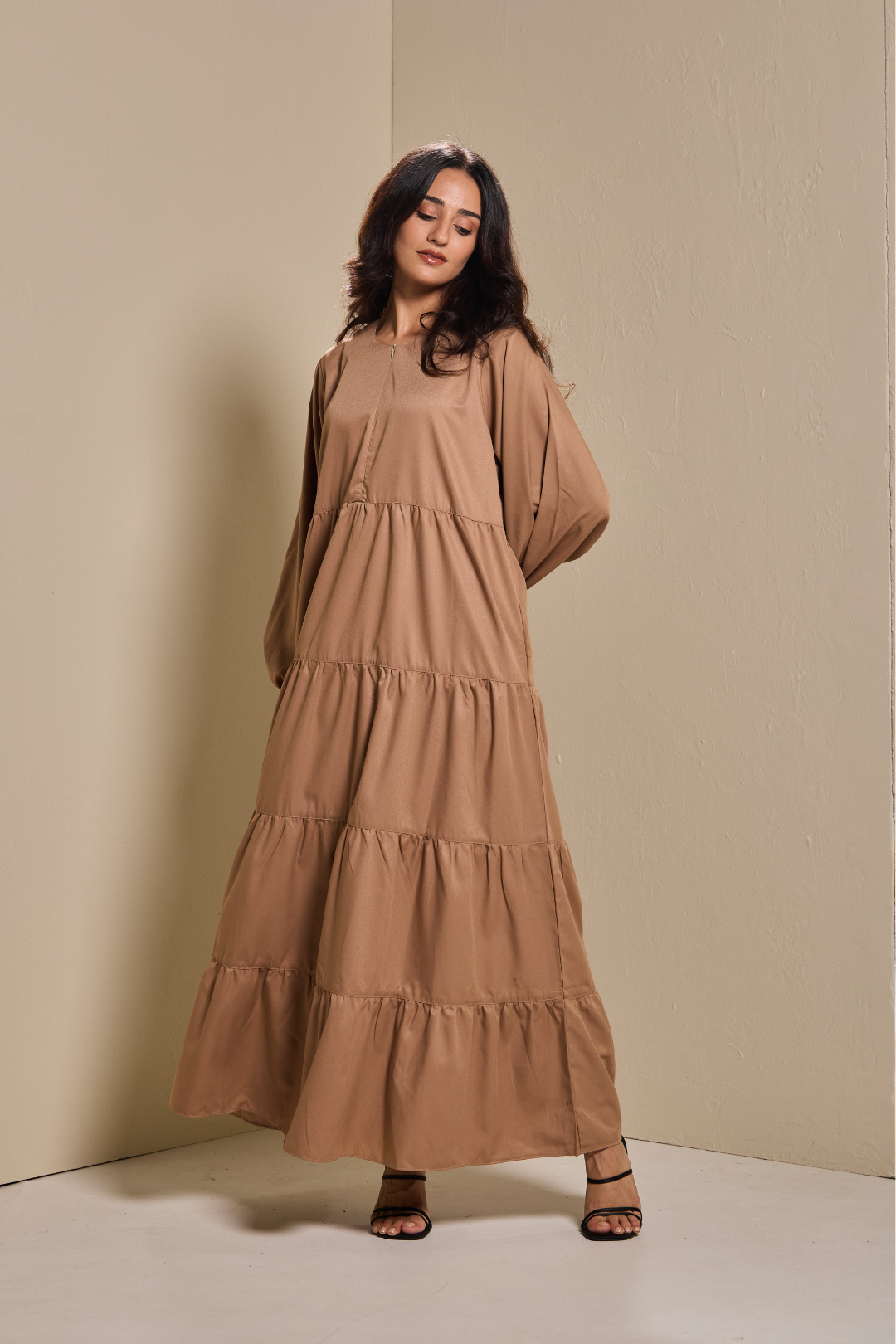 Lucy Tiered Dress in Sand