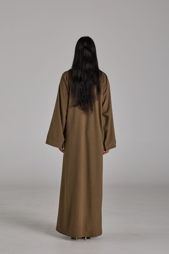 Taline Abaya in Olive Mocha