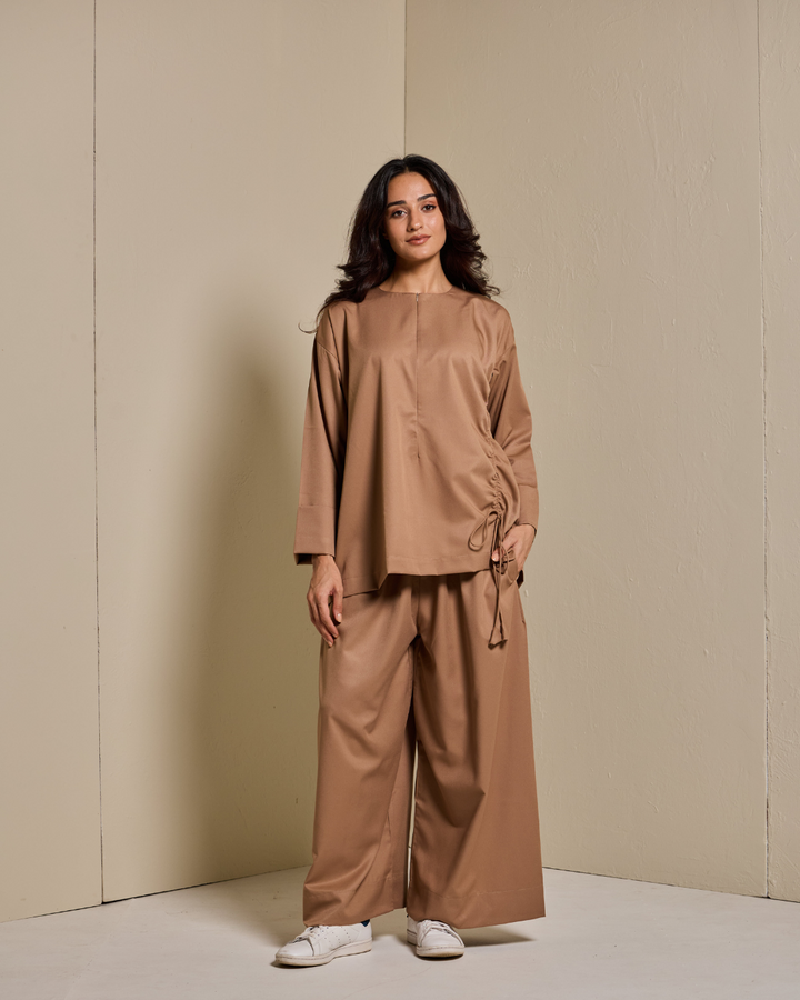 PO: Ziyana Pants Set in Camel Brown