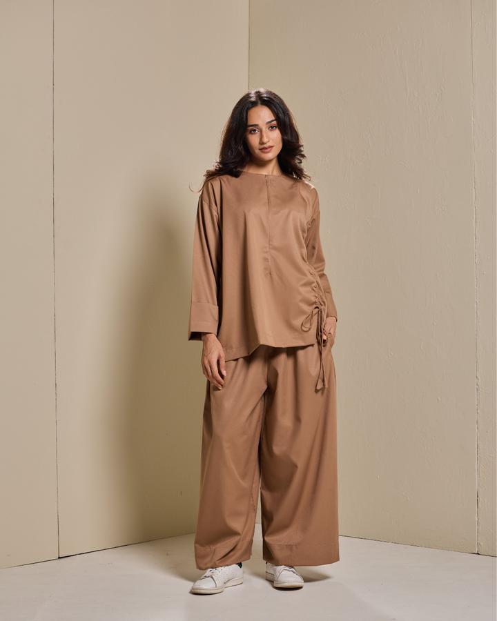 PO: Ziyana Pants Set in Camel Brown