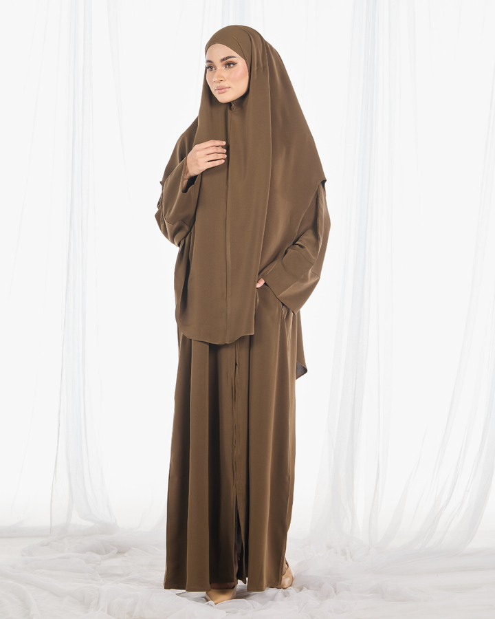 PO: Safa Khimar Umrah Set in Olive
