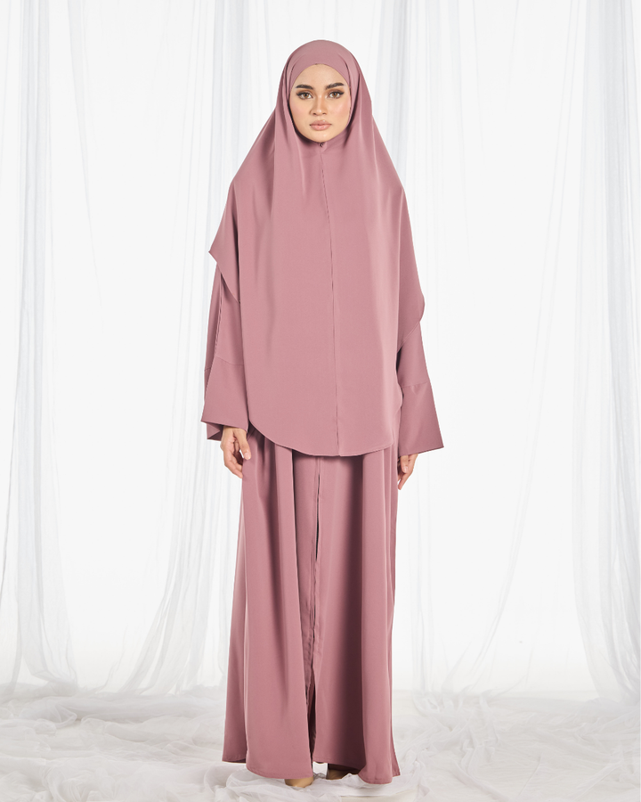 PO: Safa Khimar Umrah Set in Dusty Rose