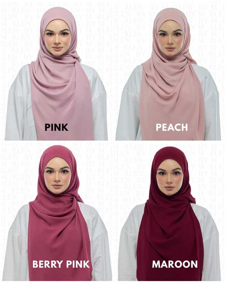 Leya Curved Tie Back Korean Chiffon Shawl