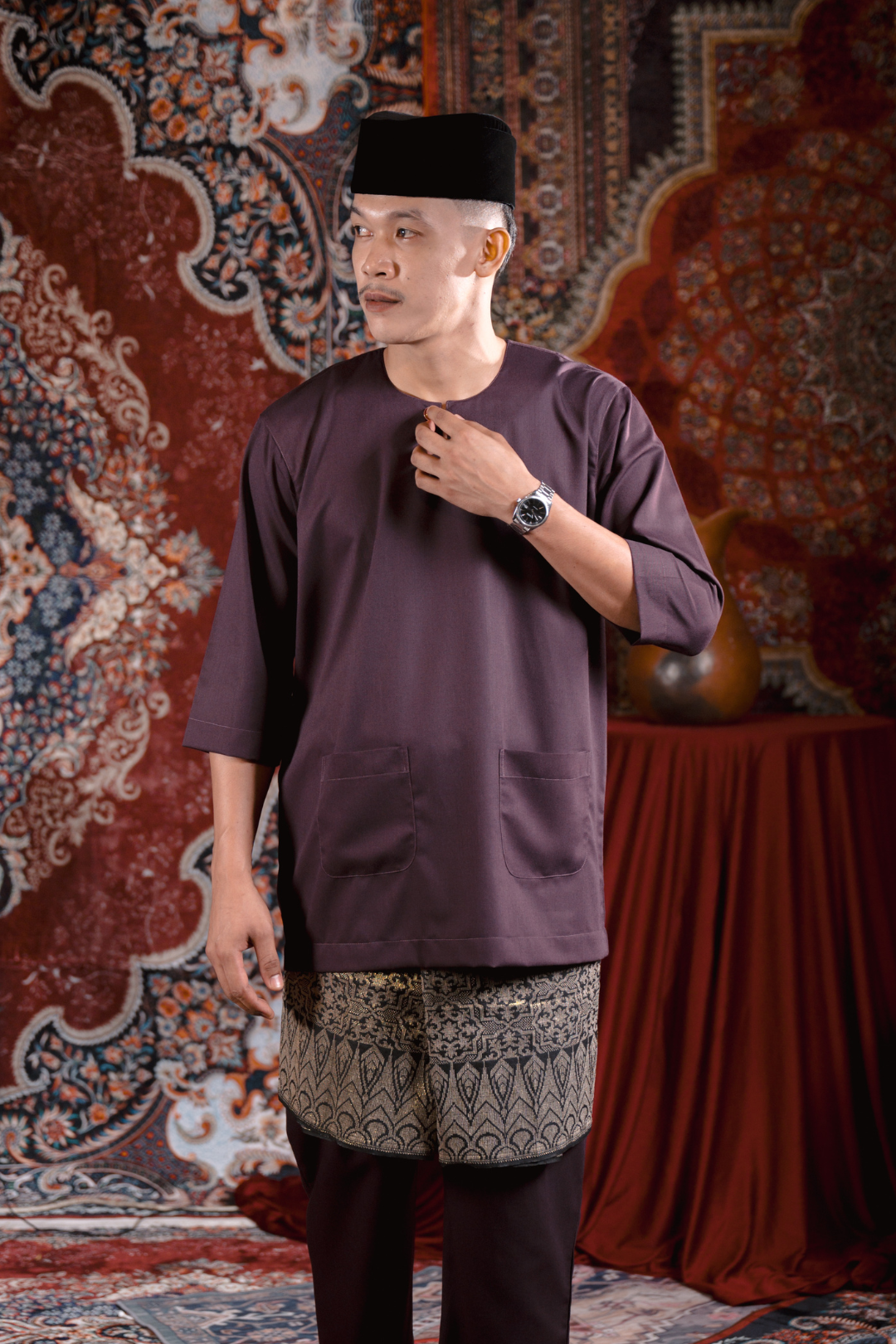 ARNA : Satria Baju Melayu in Mauve Purple