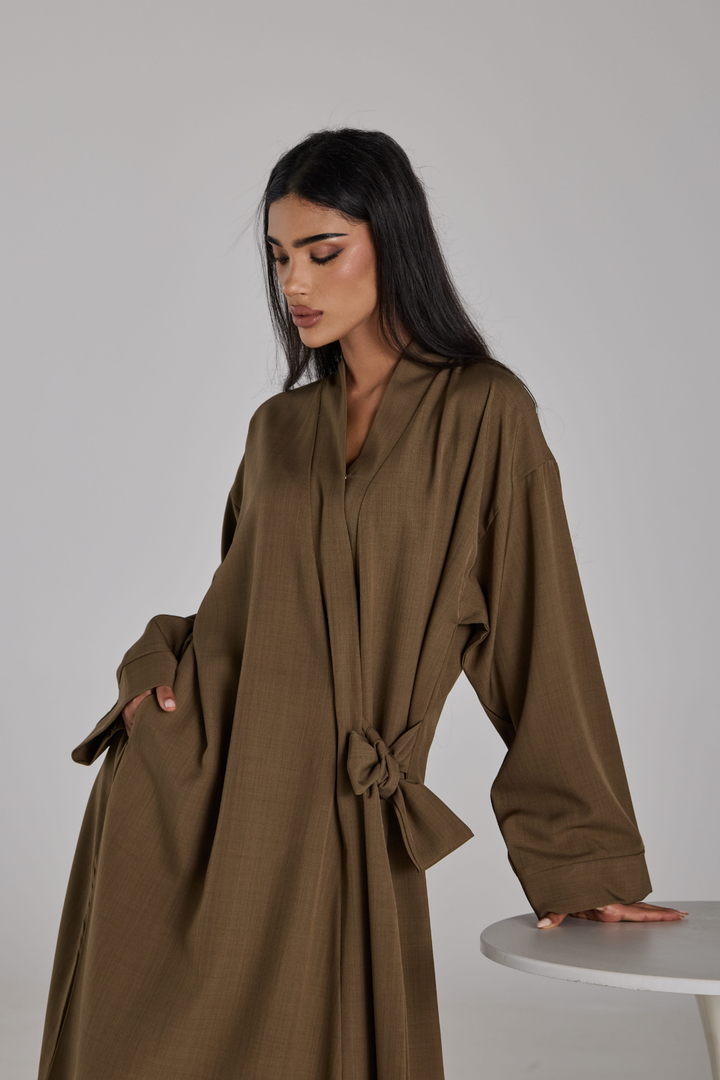 Taline Abaya in Olive Mocha