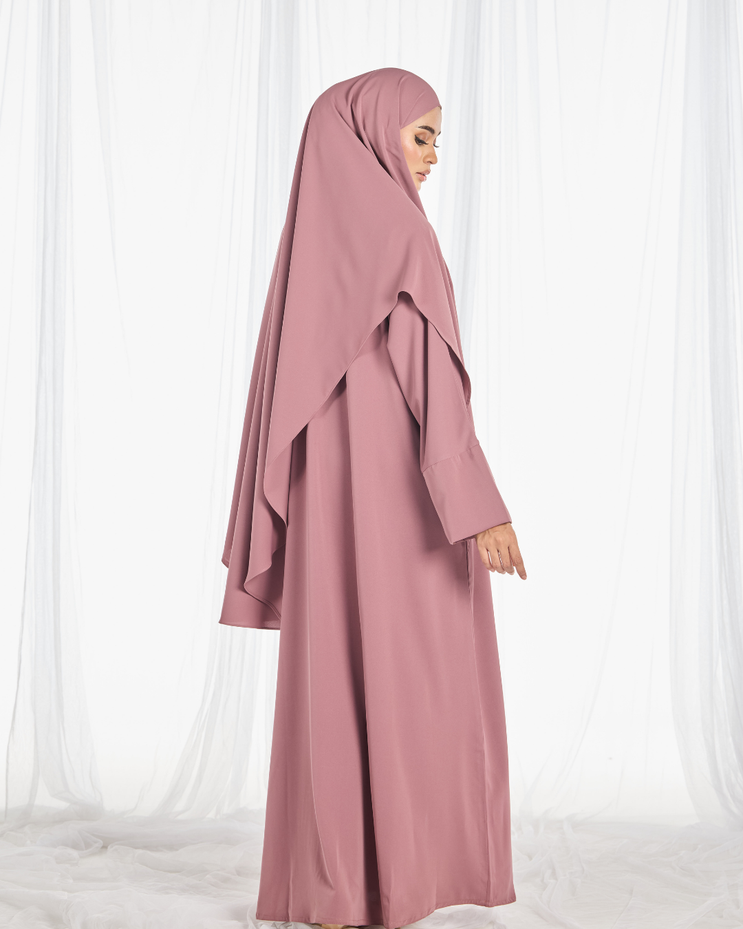 PO: Safa Khimar Umrah Set in Dusty Rose
