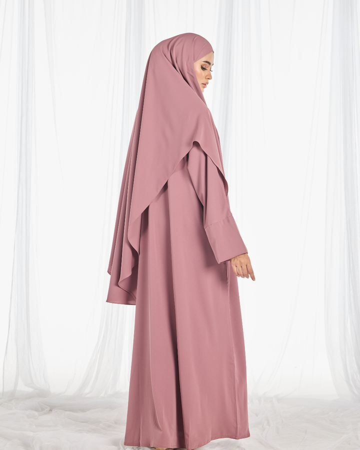 PO: Safa Khimar Umrah Set in Dusty Rose