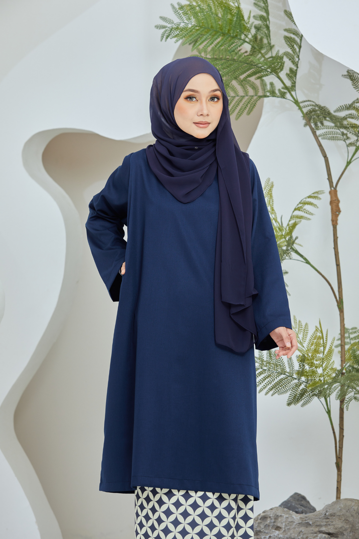 Camelia Baju Kurung in Navy Blue