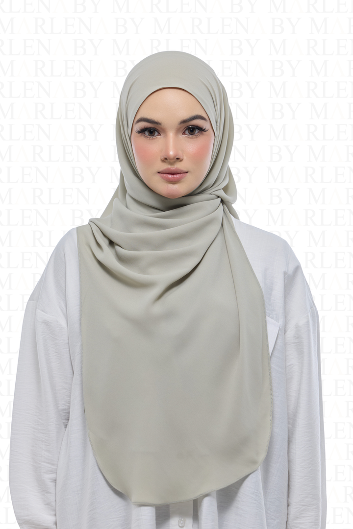 Leya Curved Tie Back Korean Chiffon Shawl