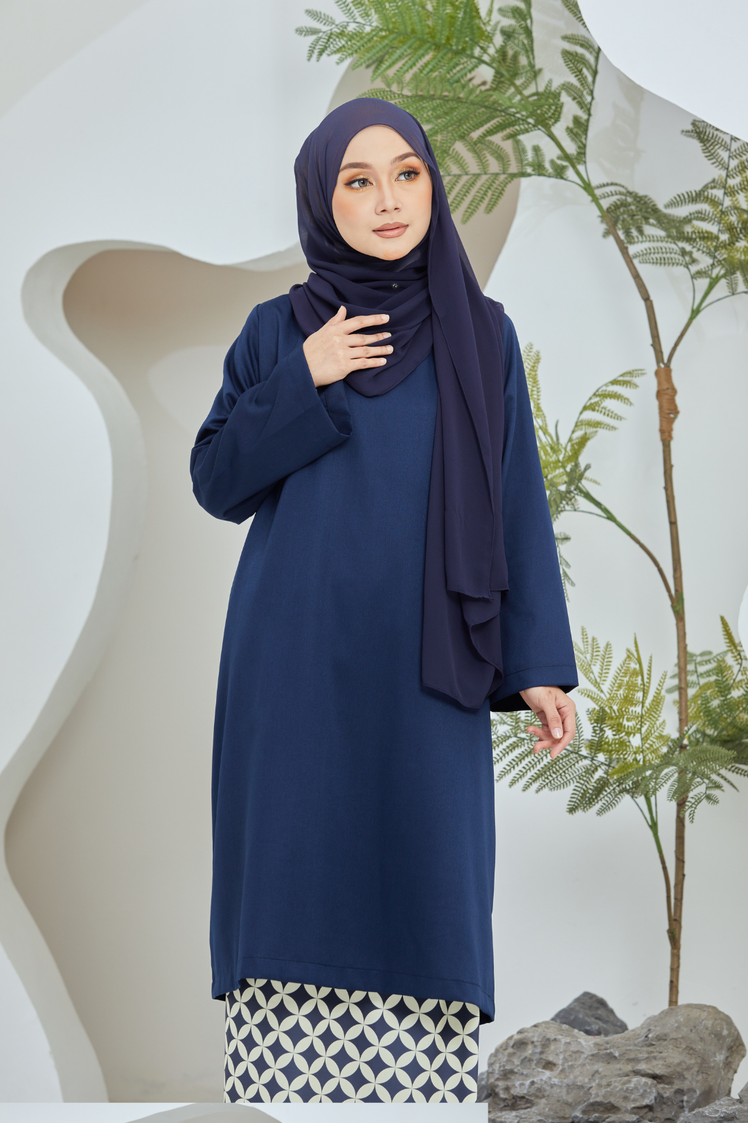 Camelia Baju Kurung in Navy Blue