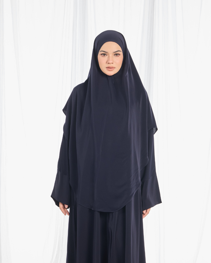 PO: Safa Khimar Umrah Set in Navy
