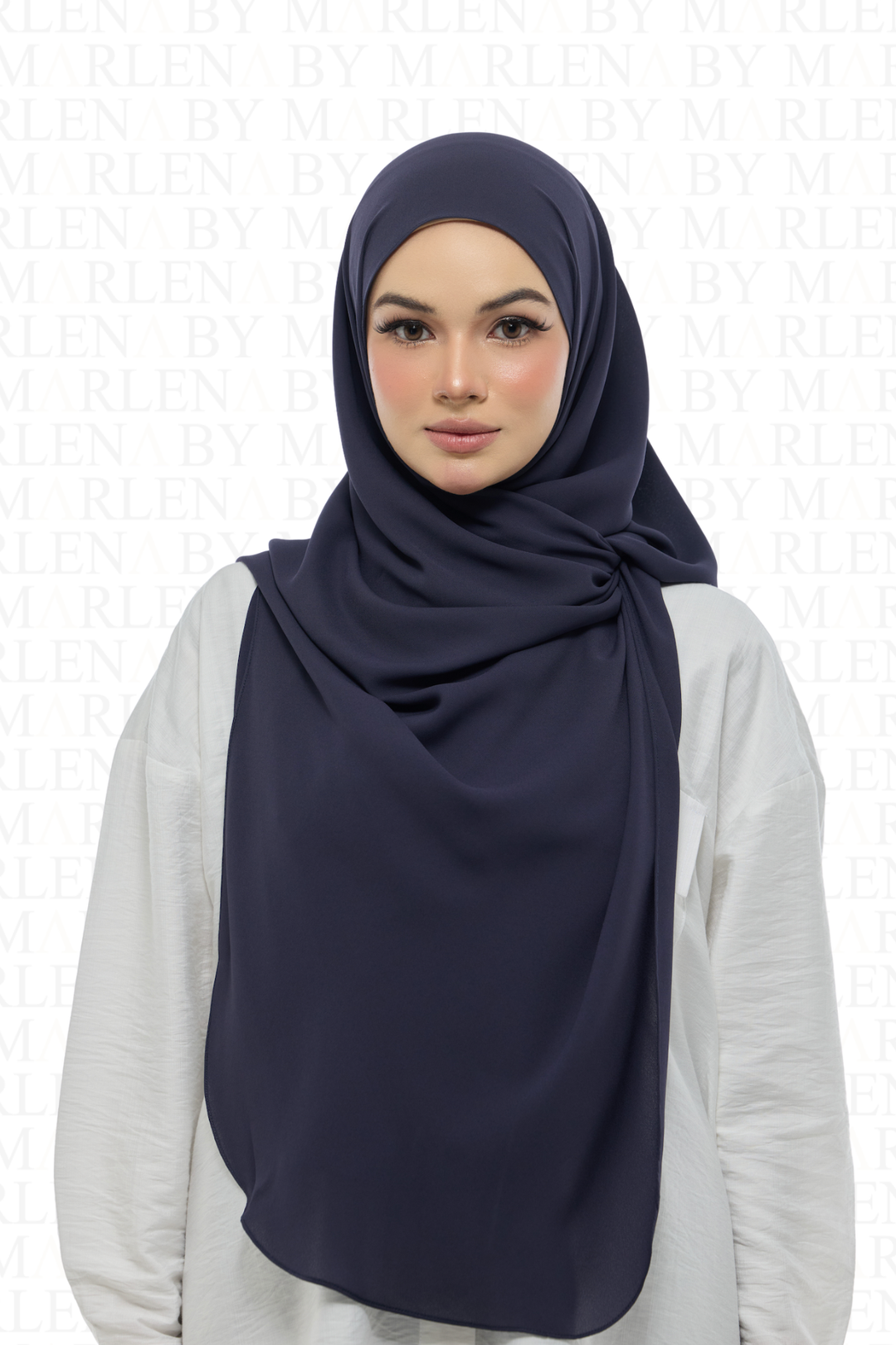 Leya Curved Tie Back Korean Chiffon Shawl