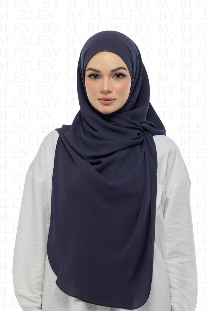 Leya Curved Tie Back Korean Chiffon Shawl