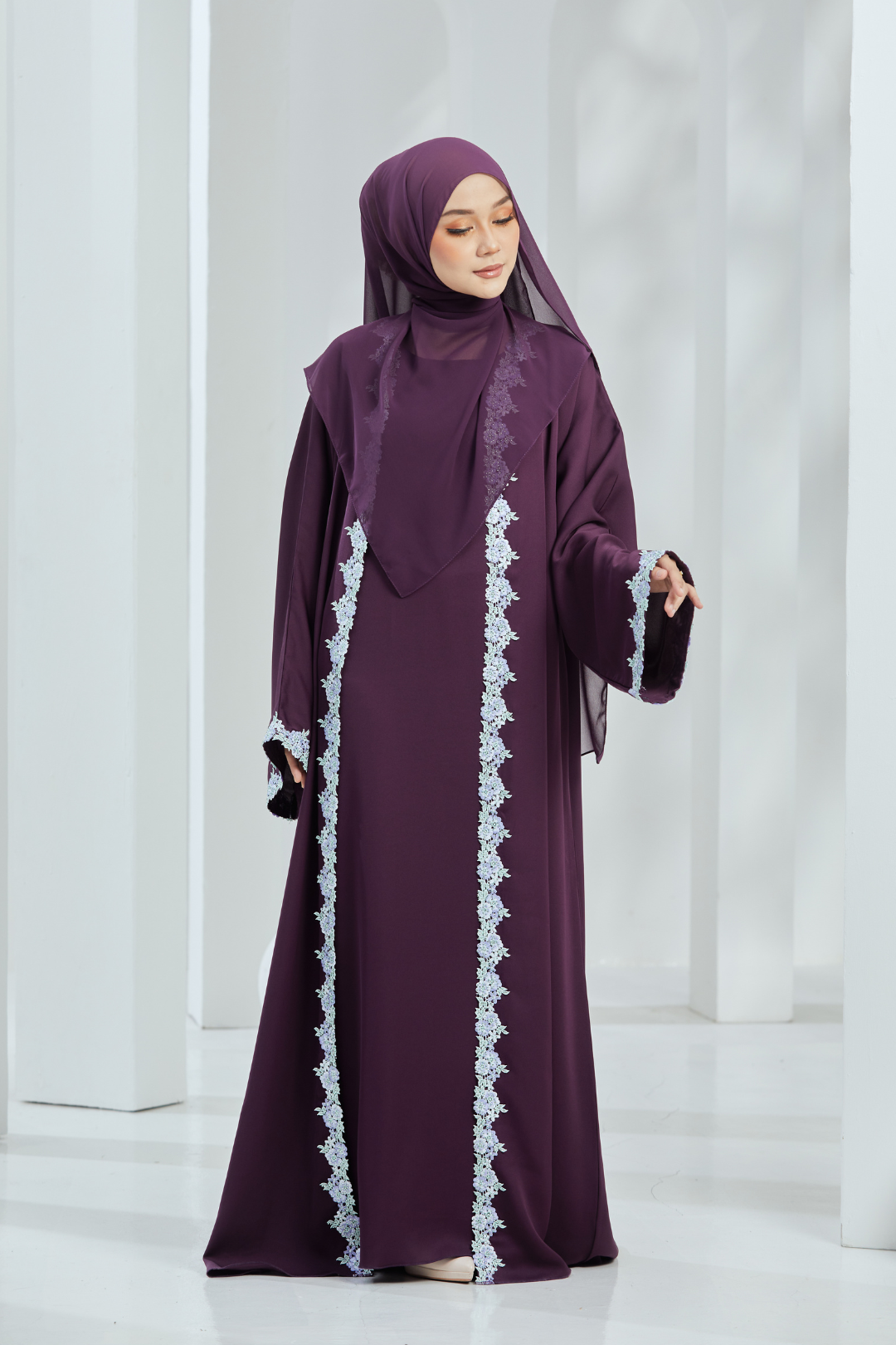Raufaa Abaya in Royal Purple