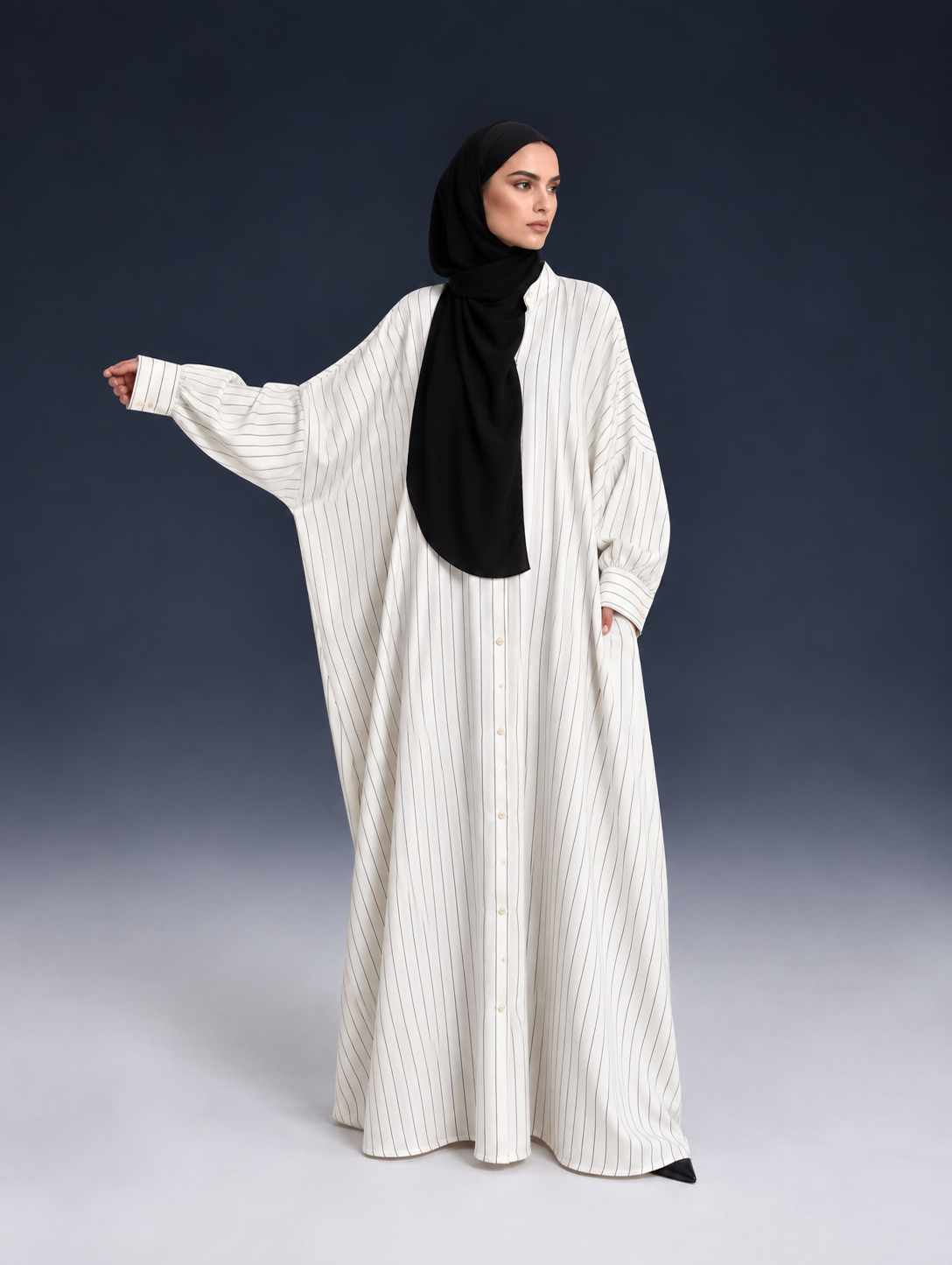 Alesa Striped Cotton Linen Shirtdress