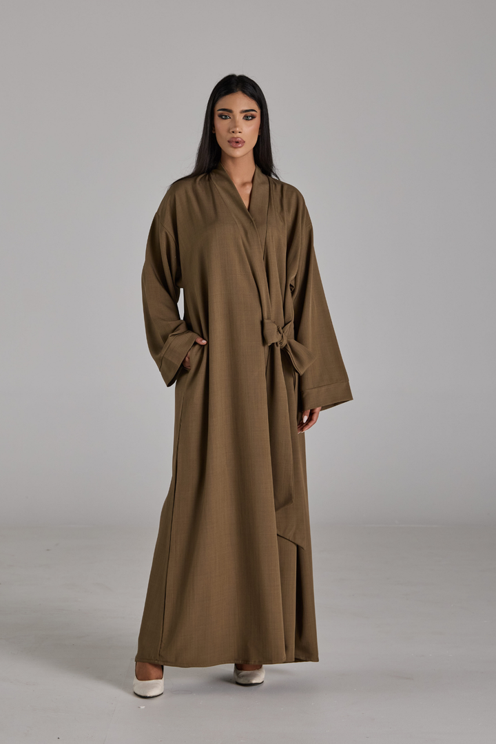 Taline Abaya in Olive Mocha