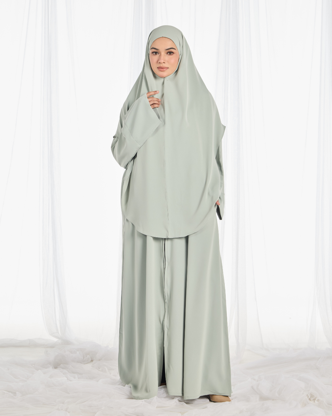 PO: Safa Khimar Umrah Set in Mint