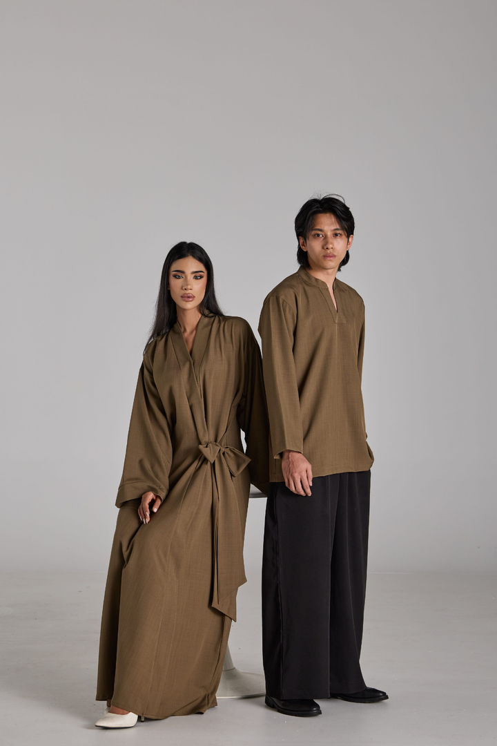Taline Abaya in Olive Mocha