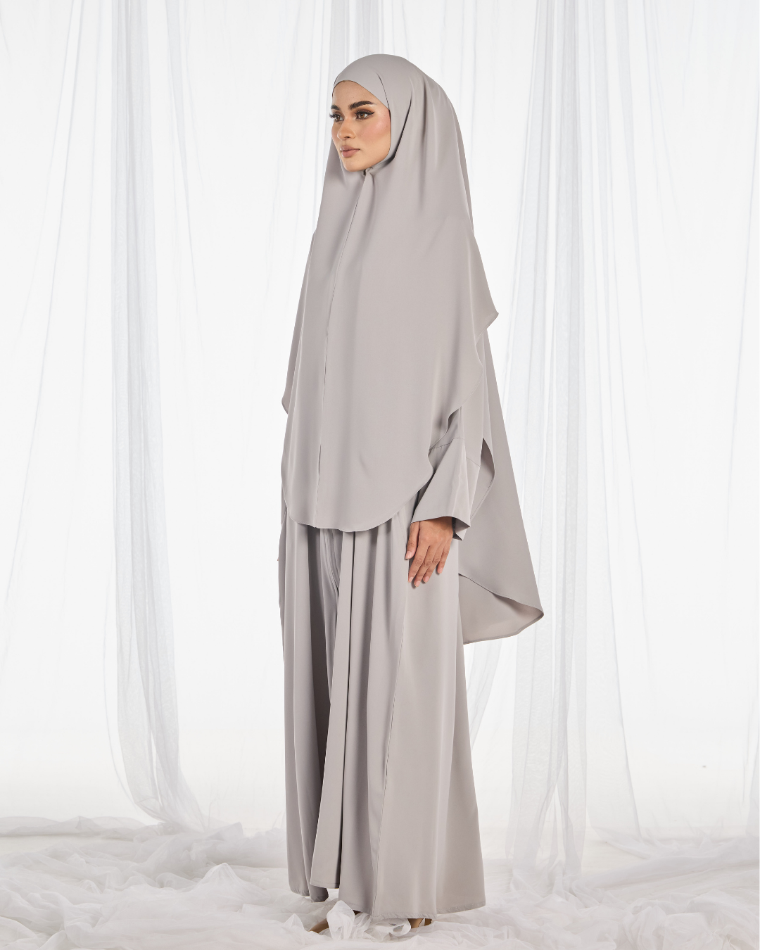 PO: Safa Khimar Umrah Set in Silver