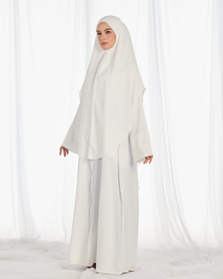 PO II : Safa Khimar Umrah Set in White