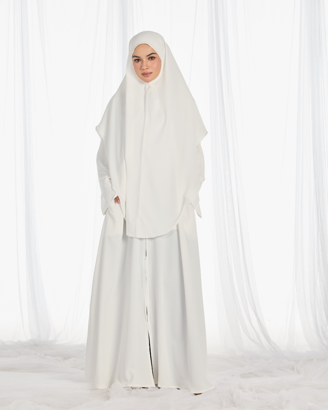 PO II : Safa Khimar Umrah Set in White