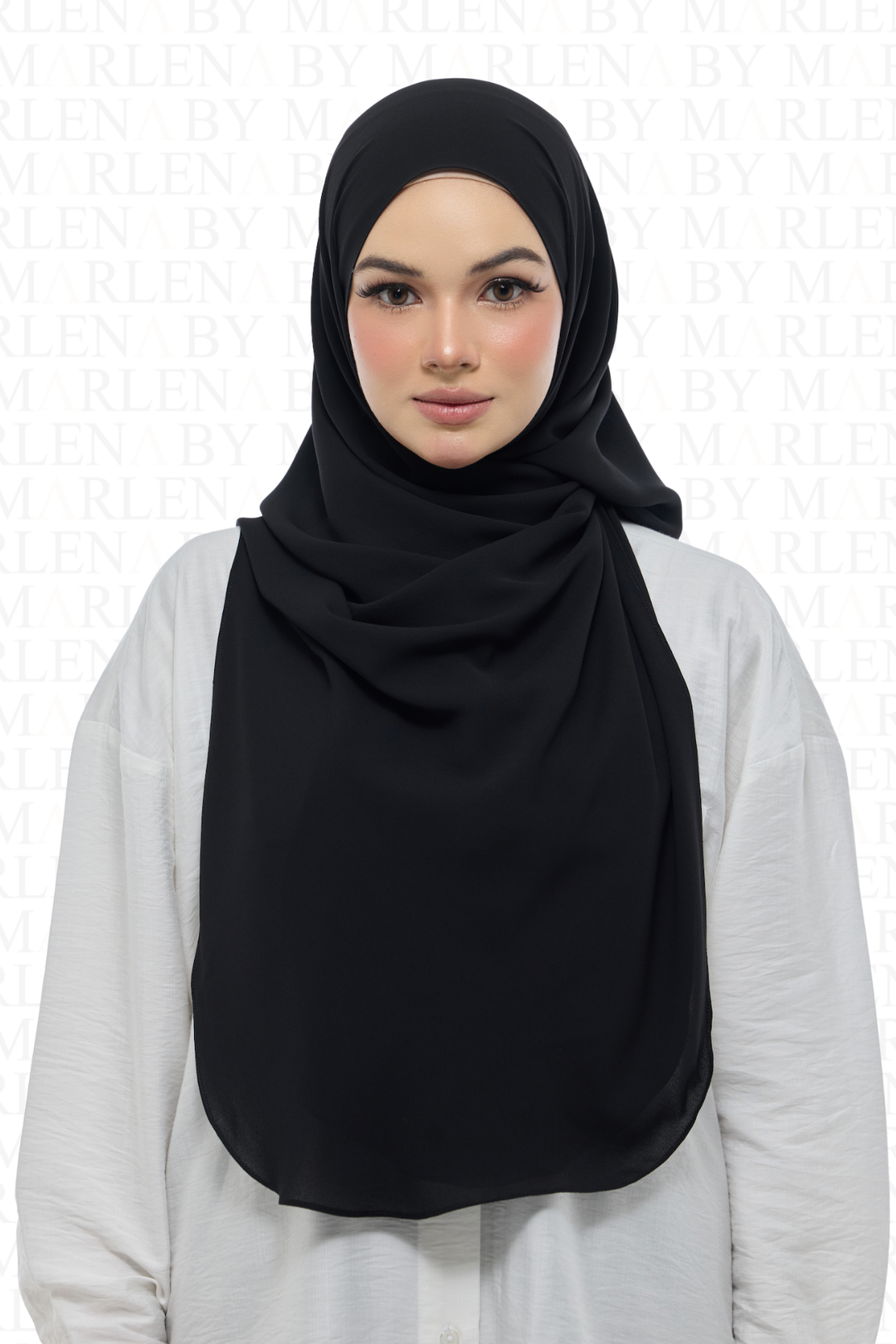 Leya Matte Satin Tie-Back Curve Shawl