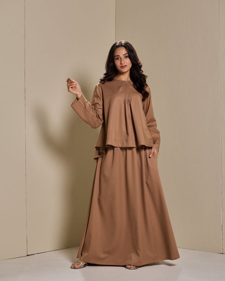PO: Maya Skirt Set in Camel Brown