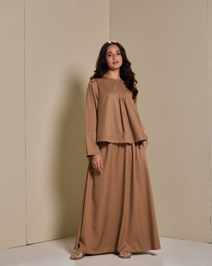 PO: Maya Skirt Set in Camel Brown